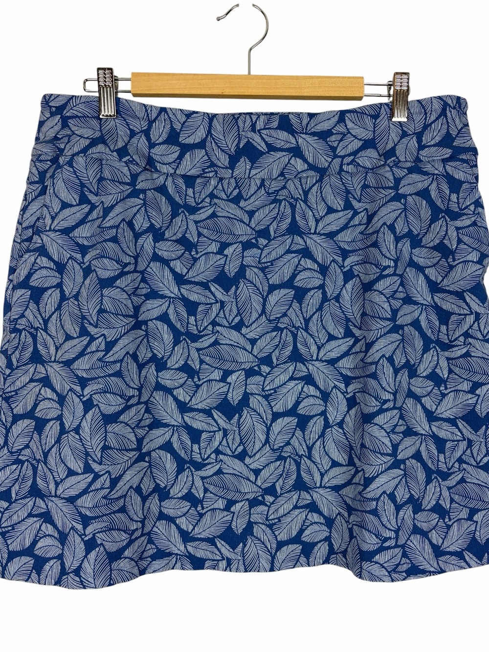 S.C. & Co. Blue Leaf Print Pull-On Golf Skort Built-In Shorts Women’s XL